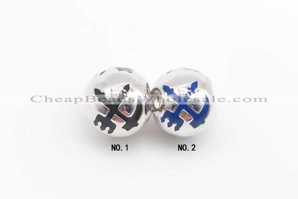 Silv172 10.6*11.8mm 925 Sterling Silver Beads Enamel Plated