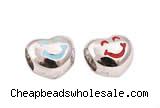 Silv173 11*12mm 925 Sterling Silver Beads Enamel Plated