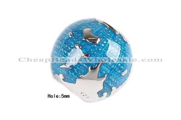 Silv176 11*12mm 925 Sterling Silver Beads Enamel Plated
