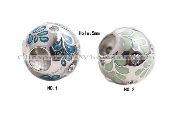 Silv178 11*12mm 925 Sterling Silver Beads Enamel Plated