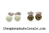 Silv194 6.5*6.5mm 925 Sterling Silver Stud Earrings Enamel Plated