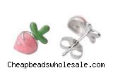 Silv203 7*11mm 925 Sterling Silver Stud Earrings Enamel Plated