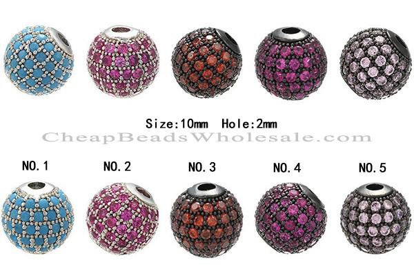 Silv40 10mm 925 Sterling Silver Pave Zirconia Plated