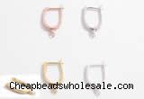 Silv48 11.5*21.5mm 925 sterling silver earrings pave zirconia plated