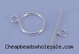 SSC01 5pcs 8mm donut 925 sterling silver toggle clasps