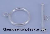 SSC05 5pcs 16mm donut 925 sterling silver toggle clasps