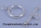 SSC06 5pcs 10mm donut 925 sterling silver toggle clasps