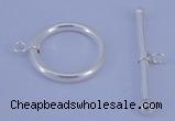 SSC07 5pcs 22mm donut 925 sterling silver toggle clasps
