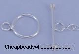 SSC08 5pcs 10mm donut 925 sterling silver toggle clasps