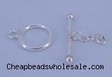 SSC09 5pcs 12mm donut 925 sterling silver toggle clasps