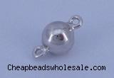 SSC106 5pcs 6mm round 925 sterling silver magnetic clasps