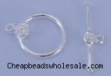 SSC12 5pcs 14mm donut 925 sterling silver toggle clasps