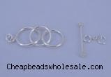 SSC15 5pcs 12mm - 14mm donut 925 sterling silver toggle clasps