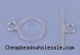 SSC16 5pcs 8mm donut 925 sterling silver toggle clasps