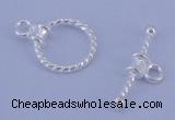 SSC18 5pcs 10mm donut 925 sterling silver toggle clasps