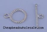 SSC19 5pcs 11mm donut 925 sterling silver toggle clasps