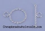 SSC20 5pcs 12mm donut 925 sterling silver toggle clasps
