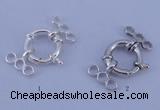 SSC211 5pcs three-strand 13.5mm 925 sterling silver spring rings clasps