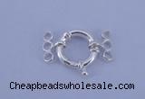 SSC212 5pcs three-strand 14.5mm sterling silver spring rings clasps