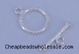 SSC25 5pcs 12mm donut 925 sterling silver toggle clasps