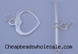 SSC29 5pcs 14*16mm heart 925 sterling silver toggle clasps
