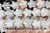 STAR41 15 inches 14mm faceted star white jade gemstone beads