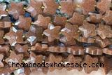 STAR48 15 inches 14mm faceted star goldstone gemstone beads