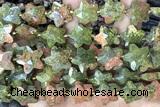 STAR52 15 inches 14mm faceted star unakite gemstone beads