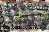 STAR53 15 inches 14mm faceted star bronze green gemstone beads