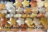 STAR55 15 inches 14mm faceted star pink aventurine jade beads