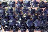 STAR64 15 inches 14mm faceted star blue glodstone beads