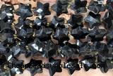 STAR65 15 inches 14mm faceted star black onyx beads