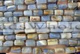 TUBE118 15 inches 6*11mm - 8*14mm faceted tube blue calcite beads