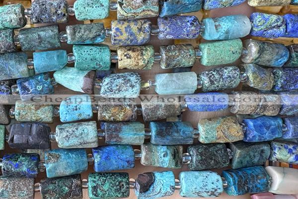 TUBE120 15 inches 6*11mm - 8*14mm faceted tube chrysocolla beads