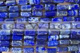 TUBE121 15 inches 6*11mm - 8*14mm faceted tube lapis lazuli beads