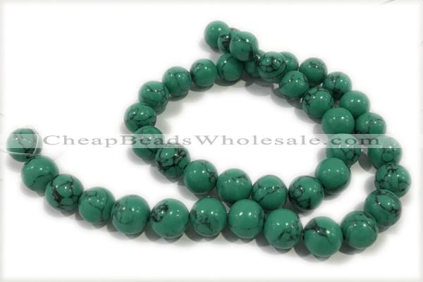 TURQ184 15 inches 10mm round synthetic turquoise beads